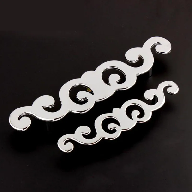 Хромированная зеркальная дверная ручка для кухонного шкафа ящиков шкафов