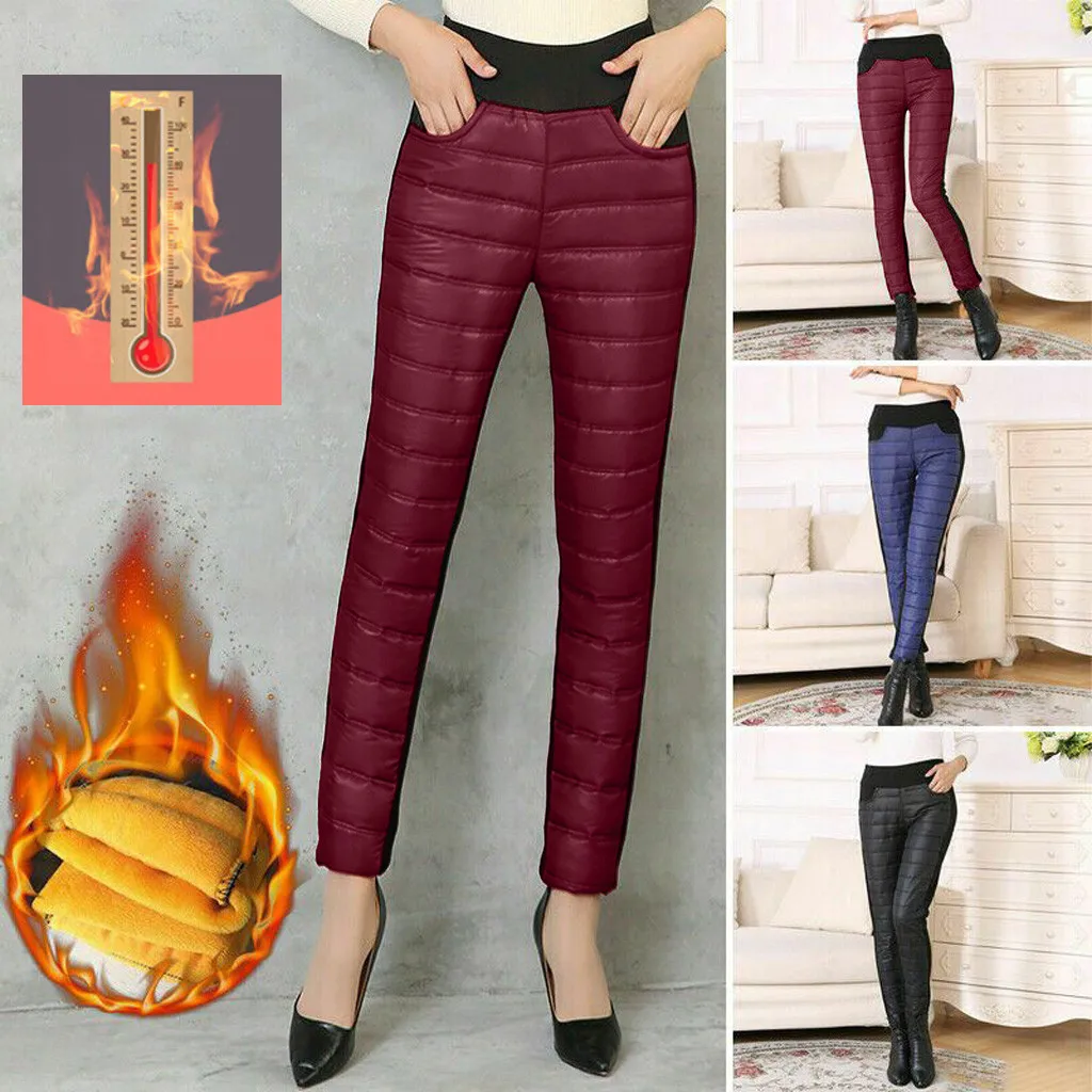 Новые однотонные флисовые брюки для женщин теплые с высокой талией женские