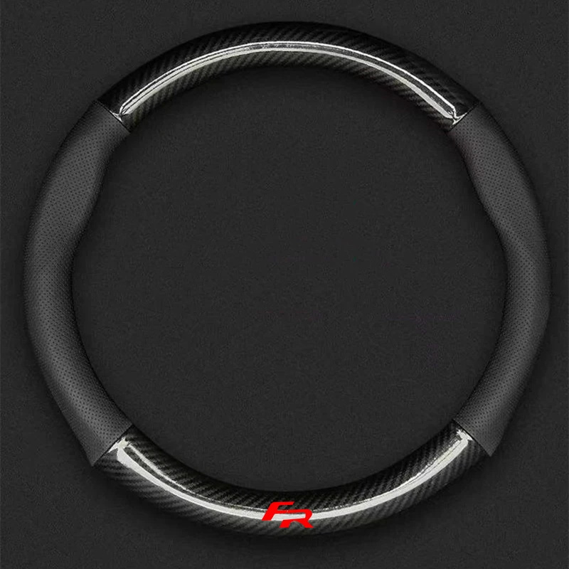 

For Fiat Aegea 500c Panda Uno Palio Tipo Doblo Car Steering Wheel Cover Carbon Fibre PU Leather Auto Accessories