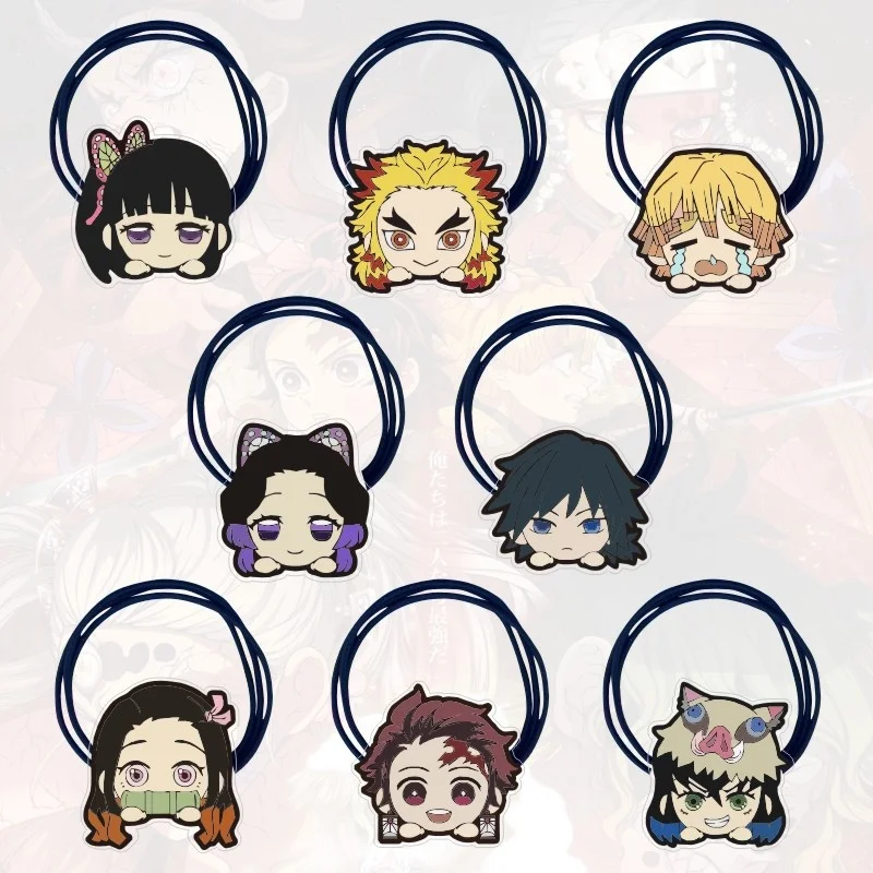

2021 Anime Demon Slayer Kimetsu No Yaiba Kamado Tanjirou Cosplay Acrylic Girl Hair Rope Hair Tie Hair Rope Toy Gift