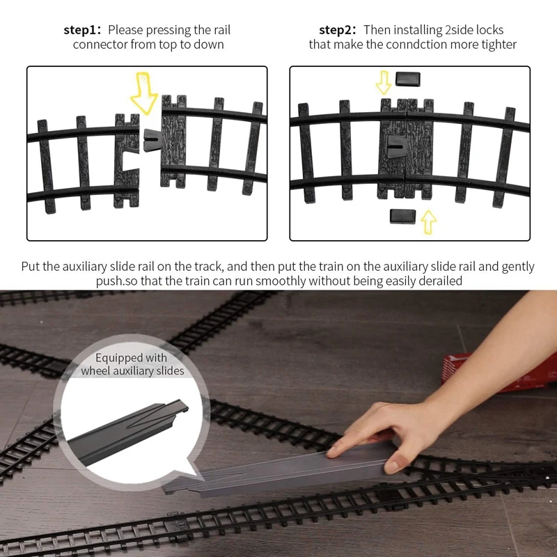 

Home Train Set Electric Metal Alloy Train Toy Smokes Lights Sound Steam Locomotive Engine Cargo Cars Tracks