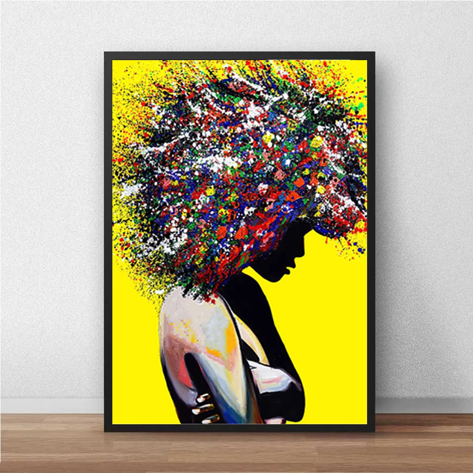 Haired Woman Wall Art Picture Living Room Home Decoration