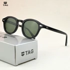 Солнцезащитные очки мужские и женские круглые, Поляризованные, для вождения, в стиле ретро, ацетатные, UV400, 2020