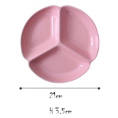 plate-8 inch pink Японский разделенный поднос разделенная тарелка для завтрака для обеда ужина Heatable керамическая тарелка для домашнего отеля ресторана шуол - Цвет: plate-8 inch pink
