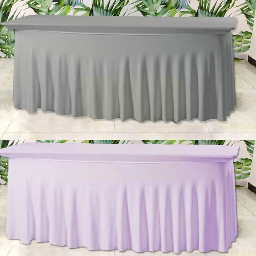 

Wedding Table Cover Ruffled Table Cloth Table Skirt Pleated Cover Dec Box For Hotel Rectangle Banquet Spandex Linen Table P U7W3