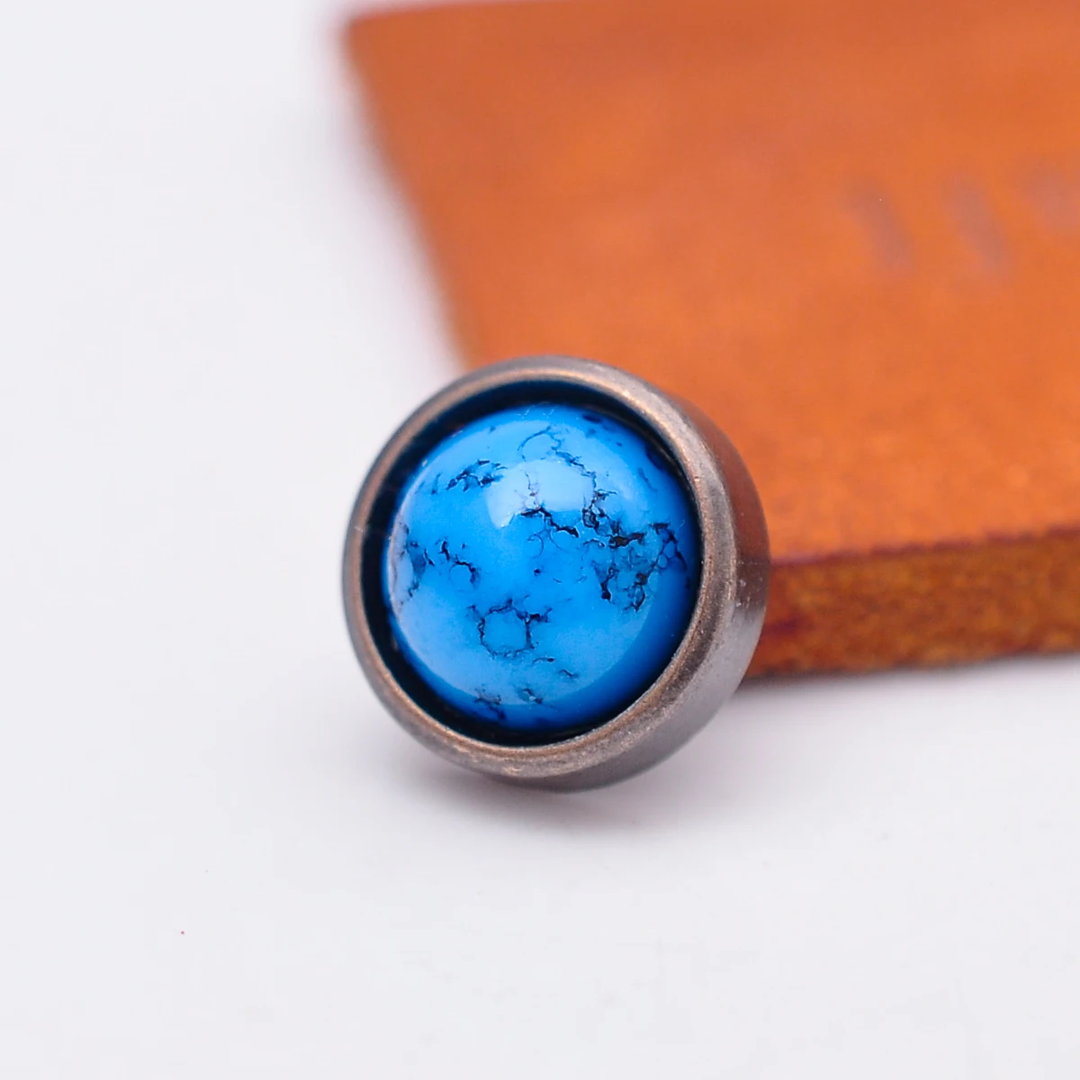 

30pc 10mm Blue Turquoise Beads Rivet Stud Fasteners Concho Rivetback For Leathercraft Handcraft Bracelet Belt Bag Clothes Decor