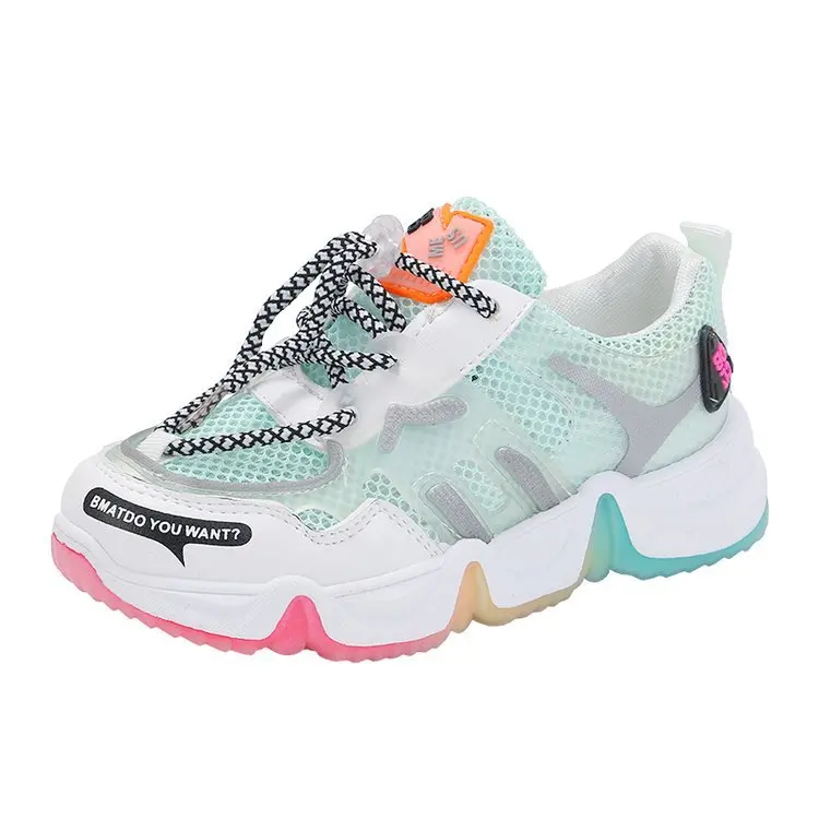 2020 Summer Rainbow Kids Sport Shoes For Girls Sneakers Students Breathable Mesh Children Boys Light Kid | Детская одежда и обувь