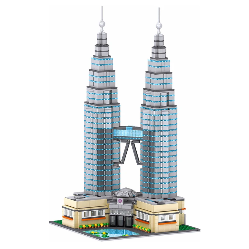 

Follow Store =$2 Coupon City FAMOUS Architecture Petronas Twin Towers Model Building Blocks Toys For Children Gifts 2521 PCS