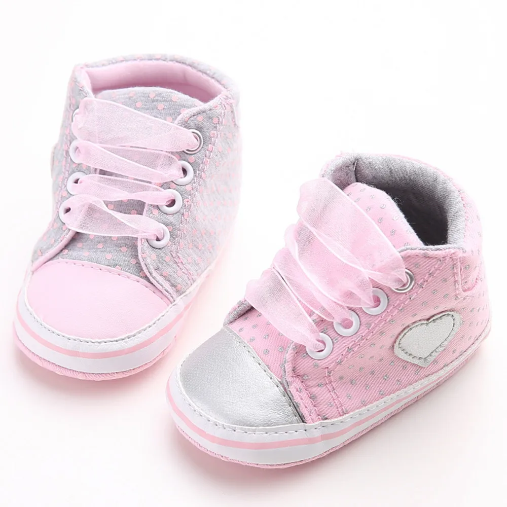 

Baby Girl Canvas Shoe Heart Shape Shoes Sneaker Anti-slip Soft Sole Toddler Kids' shoes Shoes for toddlers booties for babies