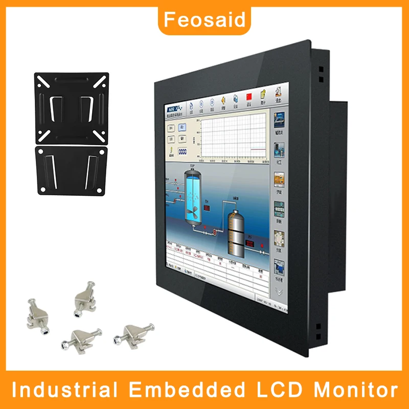 Feosaid 19 дюймов промышленный ЖК дисплей монитор для планшета HDMI TV DVI VGA &quotВстроенный