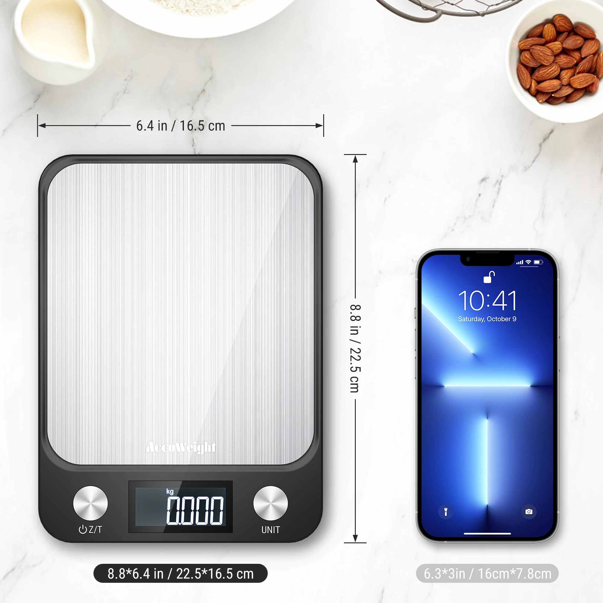 Электронные кухонные весы Accuweight CX2018 10 кг из нержавеющей стали с датчиком высокой