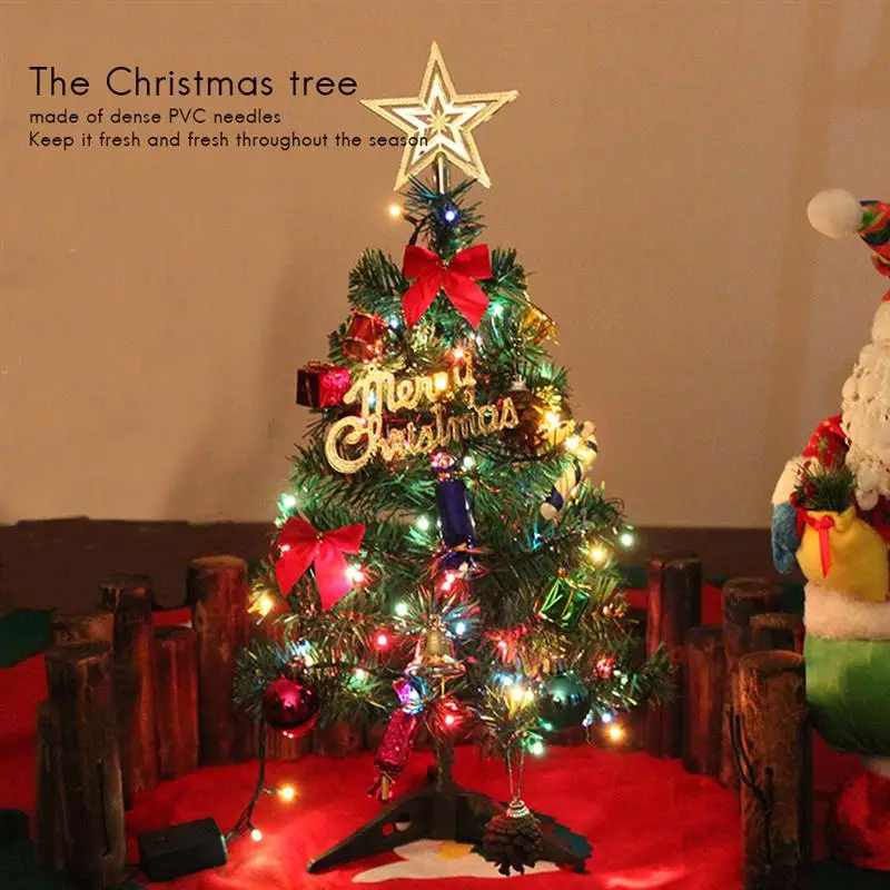 60cm Christmas Tree with LED Light and Ornament Table Decoration Xmas Party for Home Office Shop Window | Дом и сад