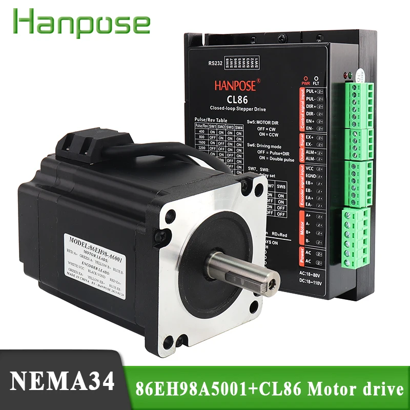 Набор шагового двигателя Nema 34 с замкнутым контуром 5 0 А 6 нм сервопривод Hybird CL86 +
