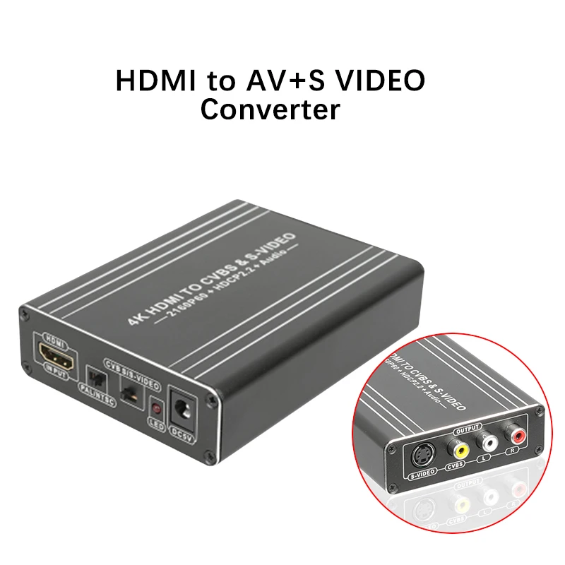 ТВ приставка для проектора высокой четкости DVD 4K60HDMI AV/RCA CVBS к HDMI адаптеру 1080P видео
