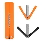 Складная карманная Профессиональная кухонная точилка, алмазная точилка для ножей, двусторонний точильный камень, точилка для ножей