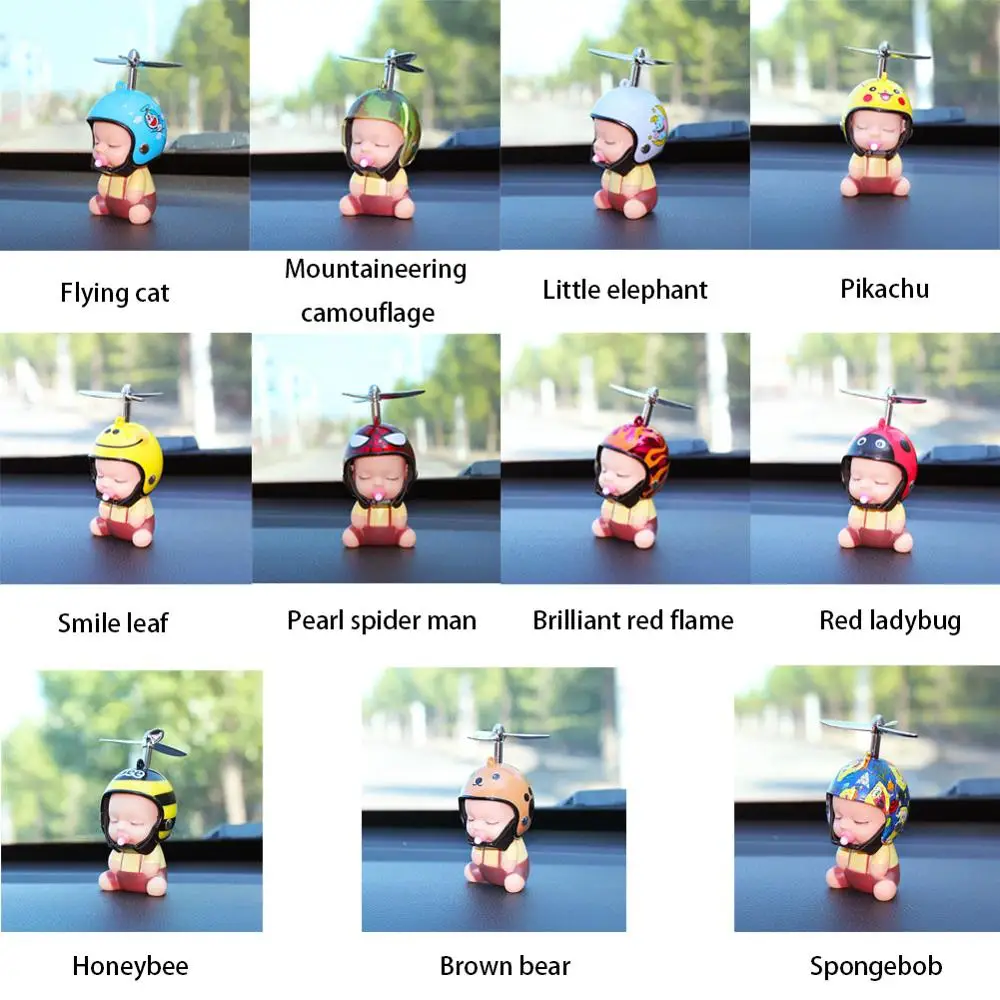 

Car Toy Duck Pacifier Baby Doll Cute Kids With Helmet + Safe Helmet Cap for Car Dashboard Review Mirror Accessories Fun Decor