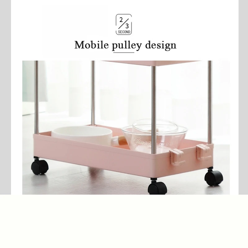 

2/3/4 Layer Movable Assemble Plastic Bathroom Kitchen Storage Shelf Slim Slide Tower Rack Space Saving Organizer