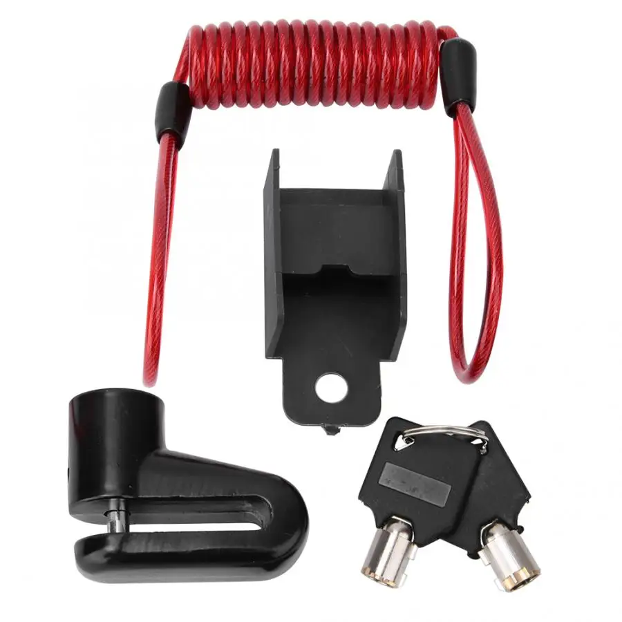 Черный Противоугонный замок дискового тормоза с кабелем напоминания для Mijia M365