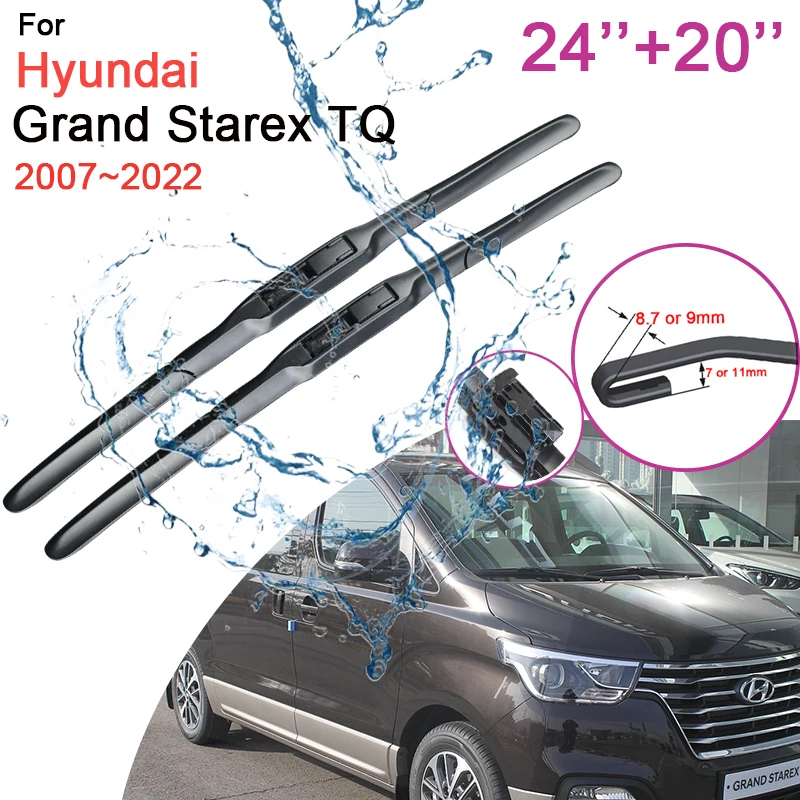 

Car Front Windshield Wiper Blades for Hyundai Grand Starex TQ 2007 2008~2022 Frameless Silent Rubber Snow Scraping Accessories