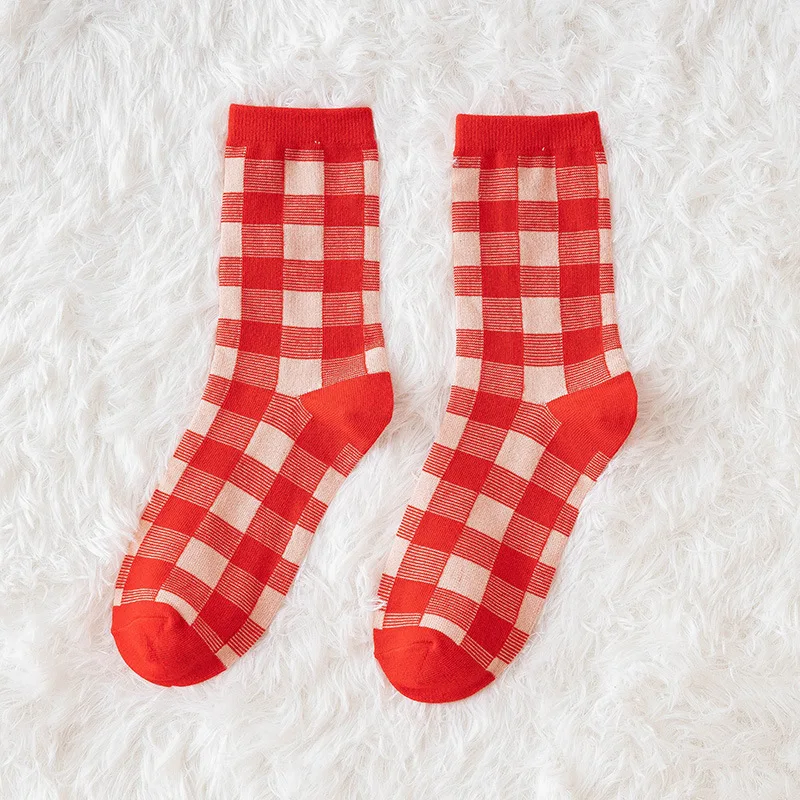 

Sfree 6Pairs Autumn and Winter New Year Bright Red Socks In This Life Year Cotton Socks All-Match Pure Color Couples S