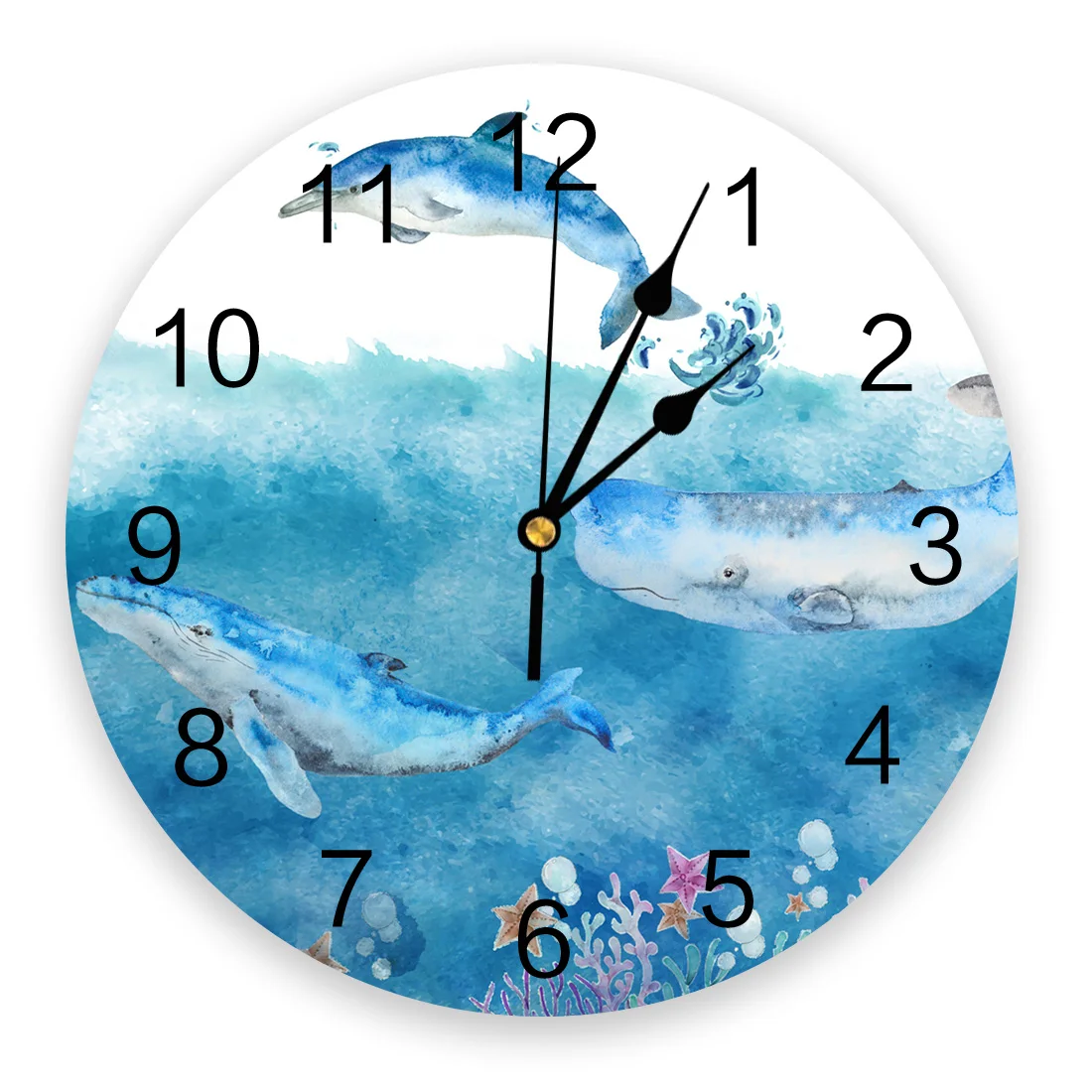 Настенные часы с Китом дельфином коралловым ПВХ современный дизайн домашний