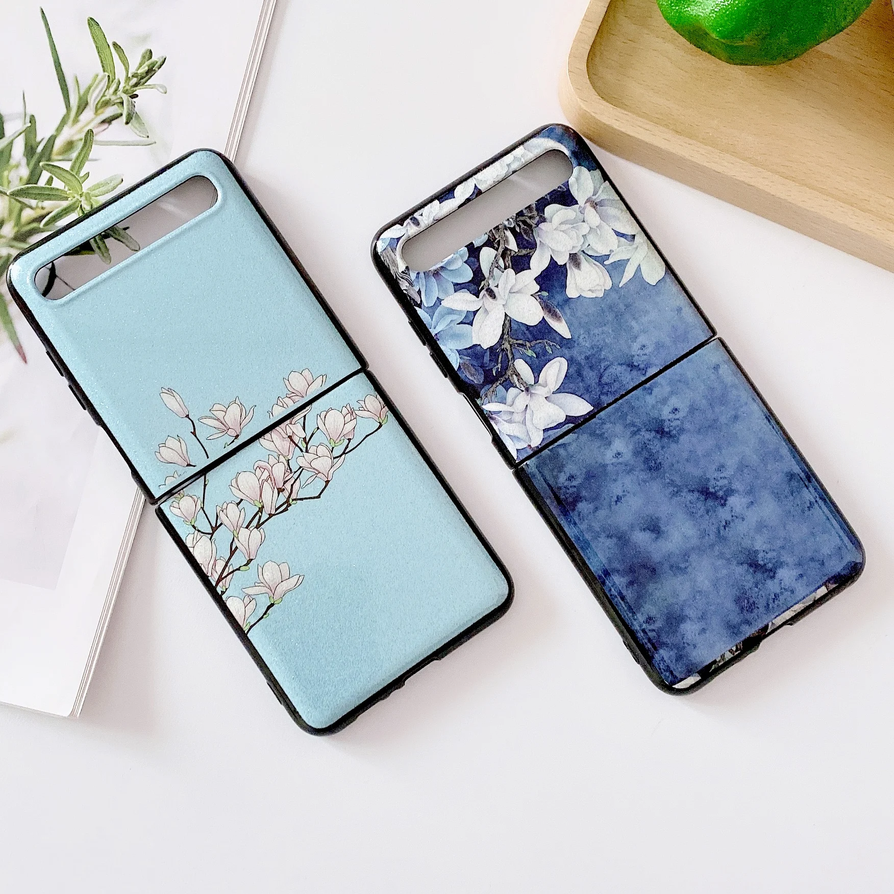 Pro-new flowers are suitable for Samsung galaxy z flip phone case z flip folding case F7000 anti-drop phone bag