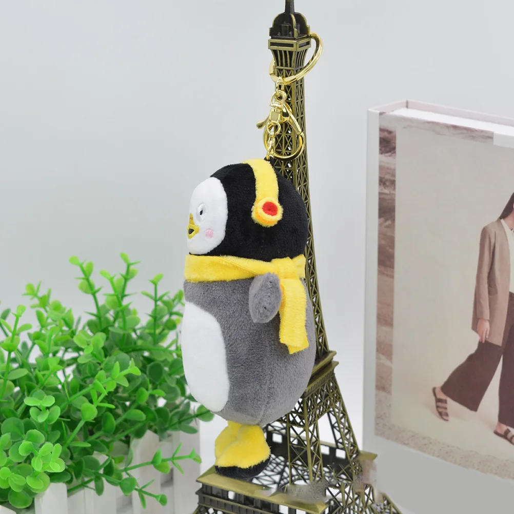 

14cm Lovely Penguin Plush Doll Key Chain Rings Pompon Car Women Bags Charms Jewelry Gift For Kids Birthday Gifts