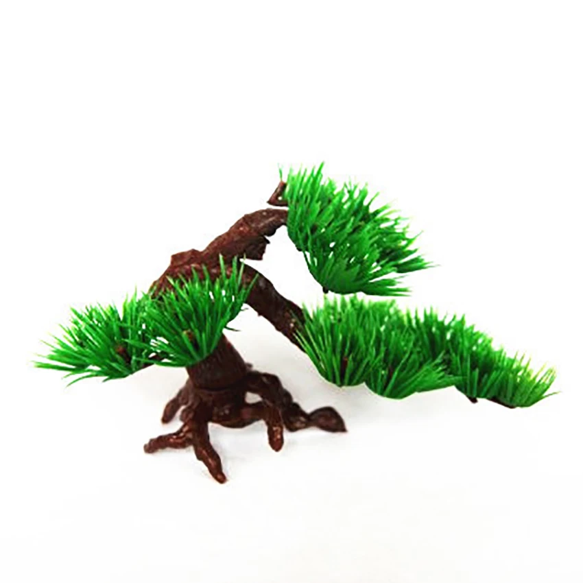 Искусственные пластиковые сосновые растения украшение для аквариума дома и