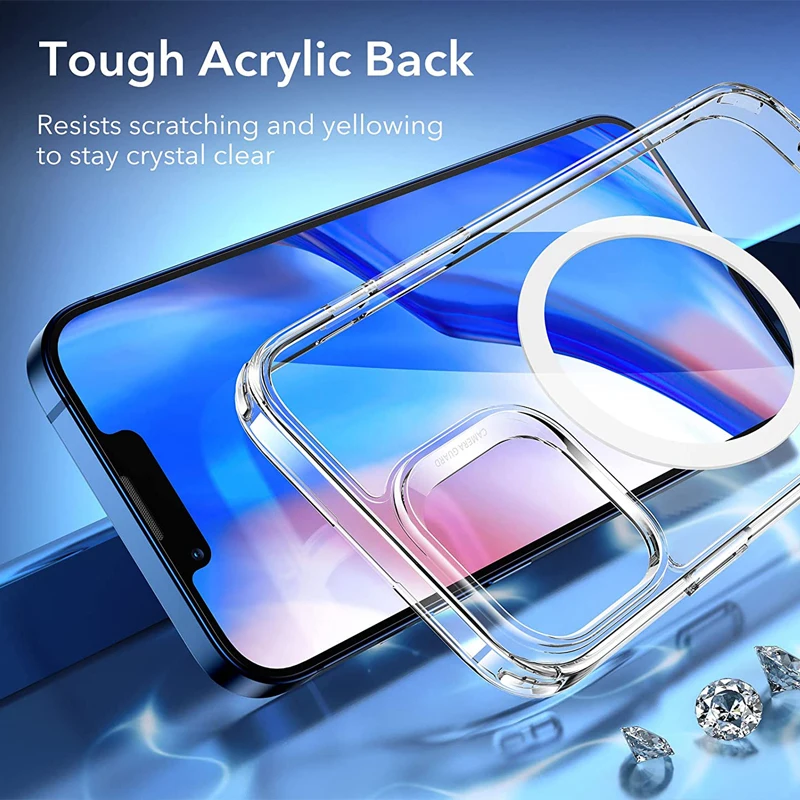 

Magnetic Phone Case for iPhone 13 Pro Max 12 pro Transparent Wireless Charging Cover Mag Back Cover Magnet Case For Iphone 11 XR