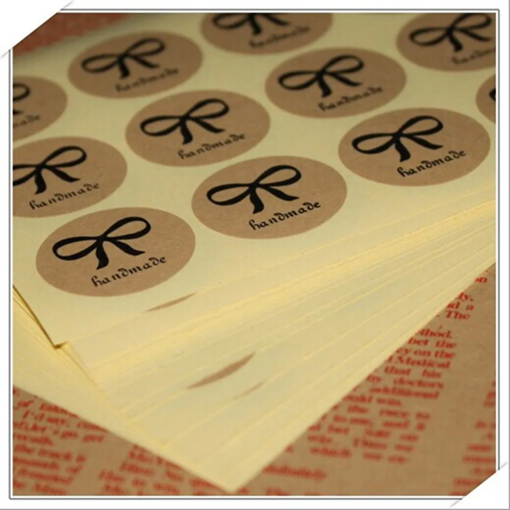 180 шт Ручная работа бантик этикетки из крафт-бумаги конверты Кондитерские