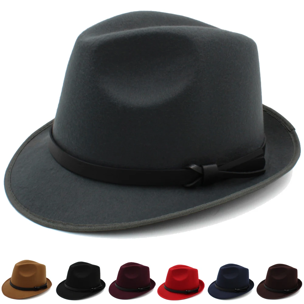 

Men Women Fedora Hats Trilby Caps Jazz Sunhat Classical Retro Party Street Style Outdoor Travel Winter Size US 7 1/8 UK M