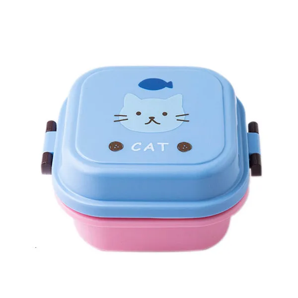 540ml Blue Мультфильм Ланч-бокс микроволновая печь Lancheira Comida закуски Bento коробки для детей контейнер для еды столовая посуда детский Пикник школьный Ланчбокс - Цвет: 540ml Blue
