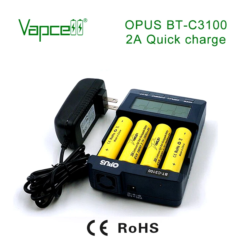 Vapcell 100% оригинальное зарядное устройство OPUS BT-C3100 с 4 слотами тип 26650 25500 26700 18650 16340