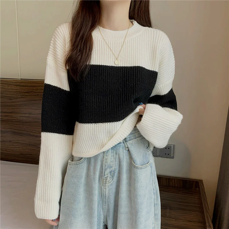 

Осень 2021, зимний свитер, женские топы, вязаный пуловер, женская мягкая теплая толстая верхняя одежда