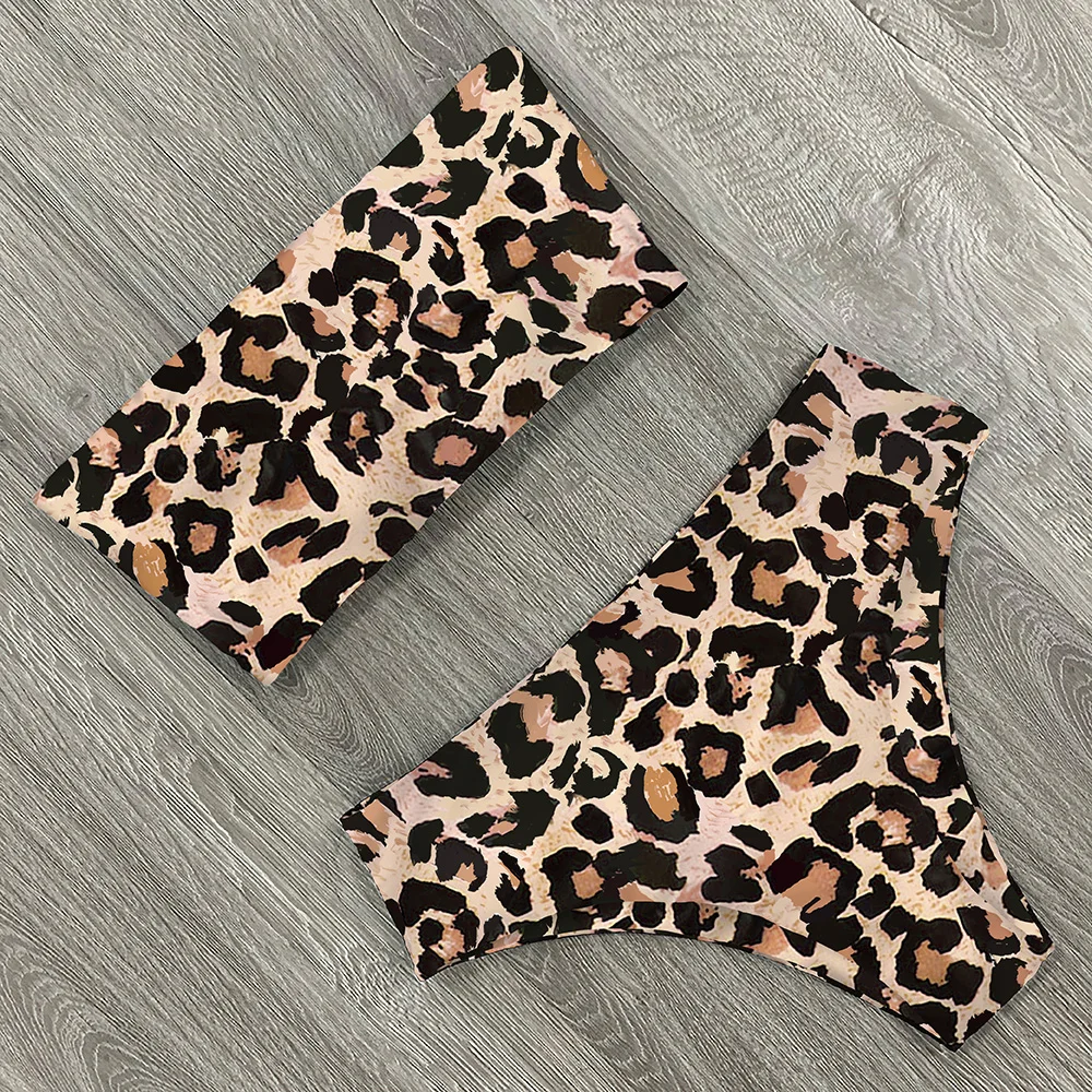 

Sexy Swimwear Swimming Suit for Women High Waist Print Floral Swimsuit Bathing Suit Beach Wear Bandeau Swimsuit Bikini Set