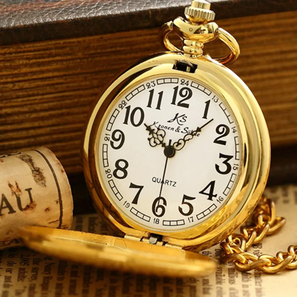 

Retro Black Fashion Silver Smooth Steampunk Quartz Pocket Watch Stainless Steel Pendant 30CM Chain Gift Box for Men Women friend