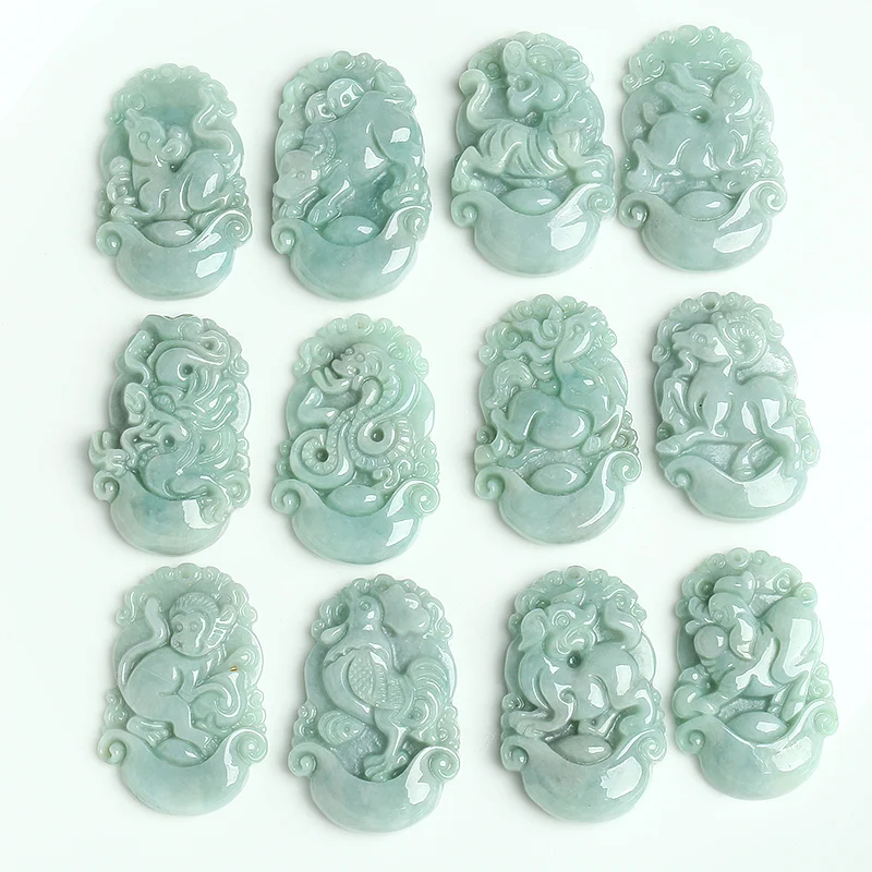 Натурального нефрита резной бирманского жадеита обезьяна OX Дракон Тигр &quot