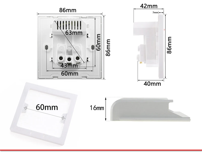 Atlectric 16A ЕС Россия Франция розетка двойной USB порт настенный адаптер зарядка 2A настенное зарядное устройство USB розетка