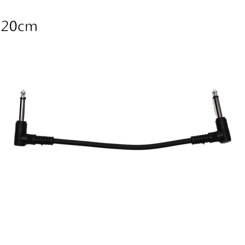 1 stück universal gitarre effekt pedal instrument patch kabel rechten winkel stecker 1520 cm schwarz kabel free global shipping