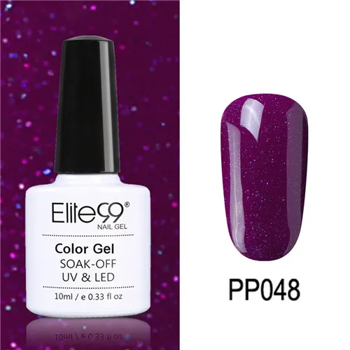 PP048 Elite99 10 мл Гель-лак для ногтей замачиваемый УФ красочный Фиолетовый лак для ногтей художественный Гель-лак для Ногтей Стойкий гель нужен основа и верхнее покрытие - Цвет: PP048