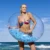 надувной подстаканник надувной круг Пляжное надувное кольцо для плавания, Круглый поплавок с пером и блестками, для вечеринки, 2020 круг для плавания - изображение