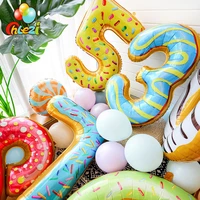 40 inch donut number foil balloons fruit ice cream helium balloon birthday party decorations kids toy sweet number ballon shower