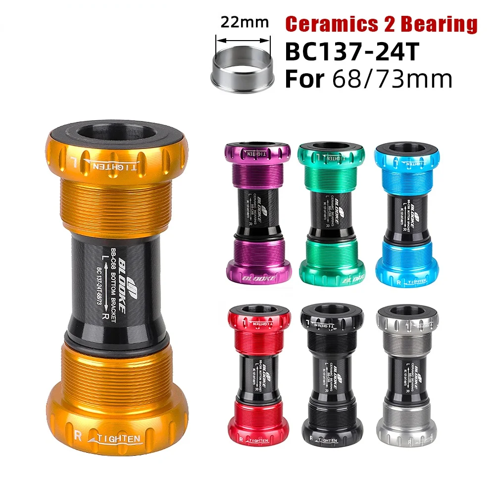 

Bike Ceramic Bottom Bracket 24 22 mm BB-C68 SET Bearing Sealed Bicycle Thread Kit For SRAM GXP Prowheel Crankset Part