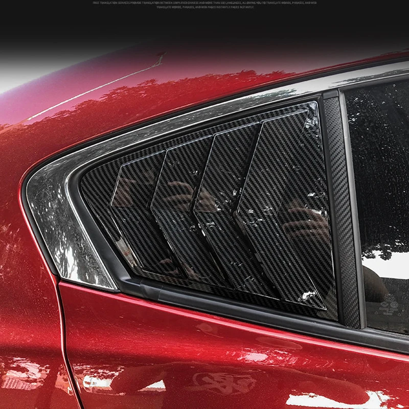 For Mazda 3 M3 Axela 2019 2020 Sedan Version ABS Carbon Tail Rear Window Louvers Shutters Cover Trim 2pcs Auto Car Accessories | Автомобили