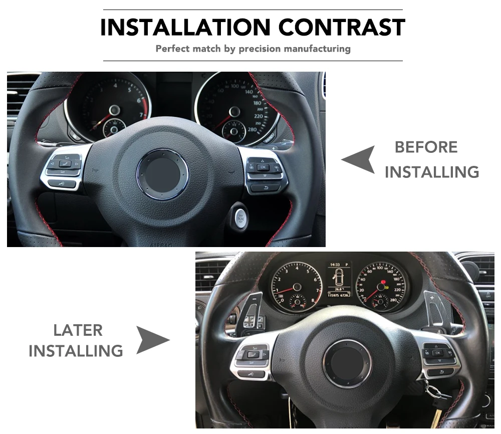 DSG удлиненный чехол-накладка на руль для VW Golf 5 6 MK6 GTI R Jetta MK5 Passat B6 B7 CC Polo Sharan Tiguan Seat