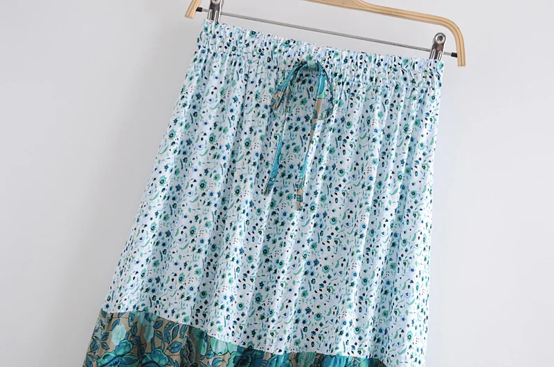 Винтажная шикарная модная женская розовая пляжная юбка с цветочным принтом в