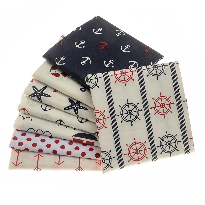 Морской якорь в полоску саржевая хлопчатобумажная ткань стрела морской морская