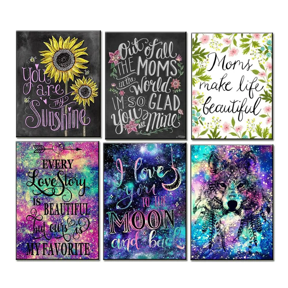 Алмазная 5D Вышивка полноформатная картина с буквами алмазная живопись для