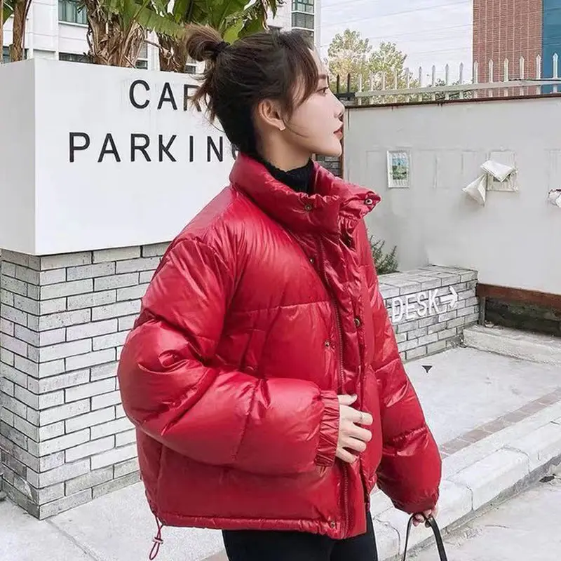 

2021 New Woman Winter Spring Solid Color Jacket Female Warm Cotton Padded Jacket Parkas Female Casual Loose Outwear Coats A46