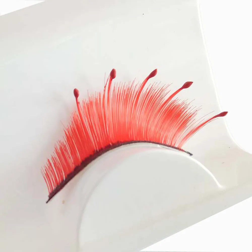 Пара женские вечерние ресницы для Хэллоуина макияжа красные венатуральные